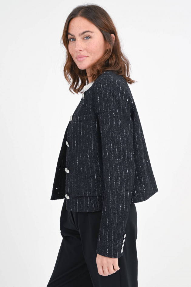 I Heart  Bouclé-Kurzjacke PIANOTTA in Schwartz/Weiß