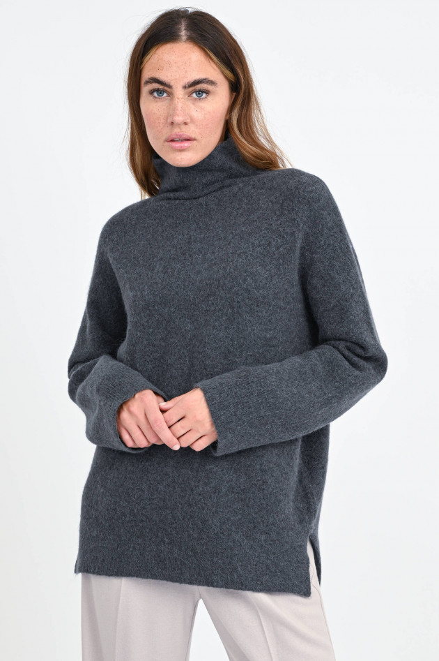 I Heart  Alpaka-Mix Rollkragen-Pullover TAILA in Dunkelgrau