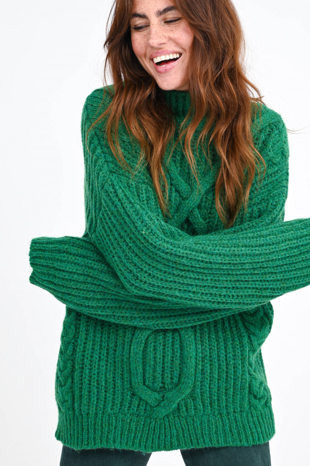 I Heart  Oversized Turtleneckpullover aus Wollmix in Grün