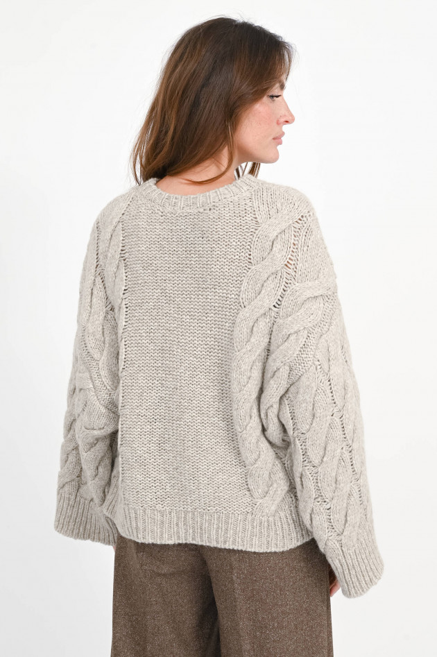 I Heart  Strickpullover mit Zopfstrick-Musterung in Fog