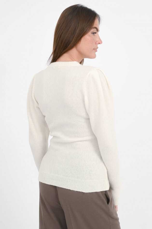 I Heart  Pullover mit Puffärmel in Snow