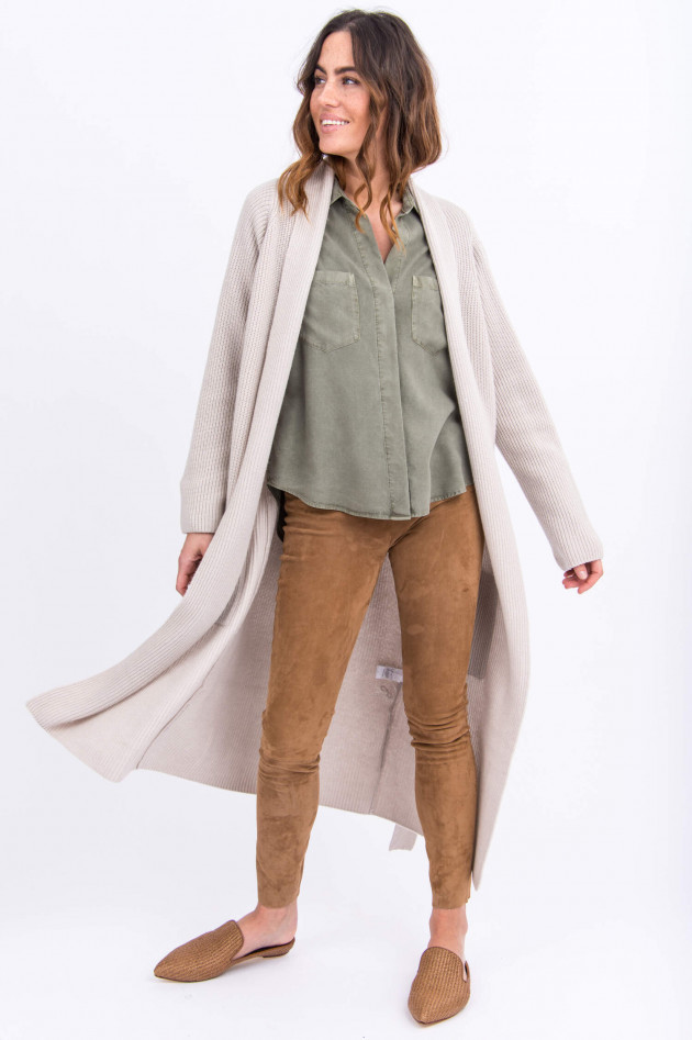I Heart  Langer Woll-Mix Cardigan in Beige