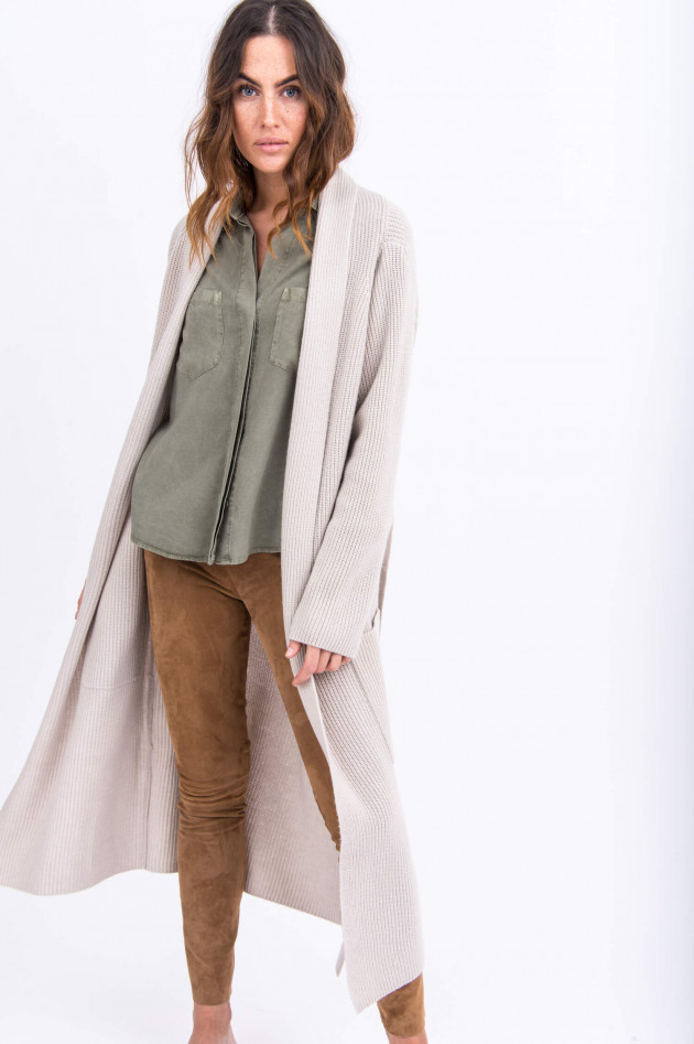 I Heart  Langer Woll-Mix Cardigan in Beige