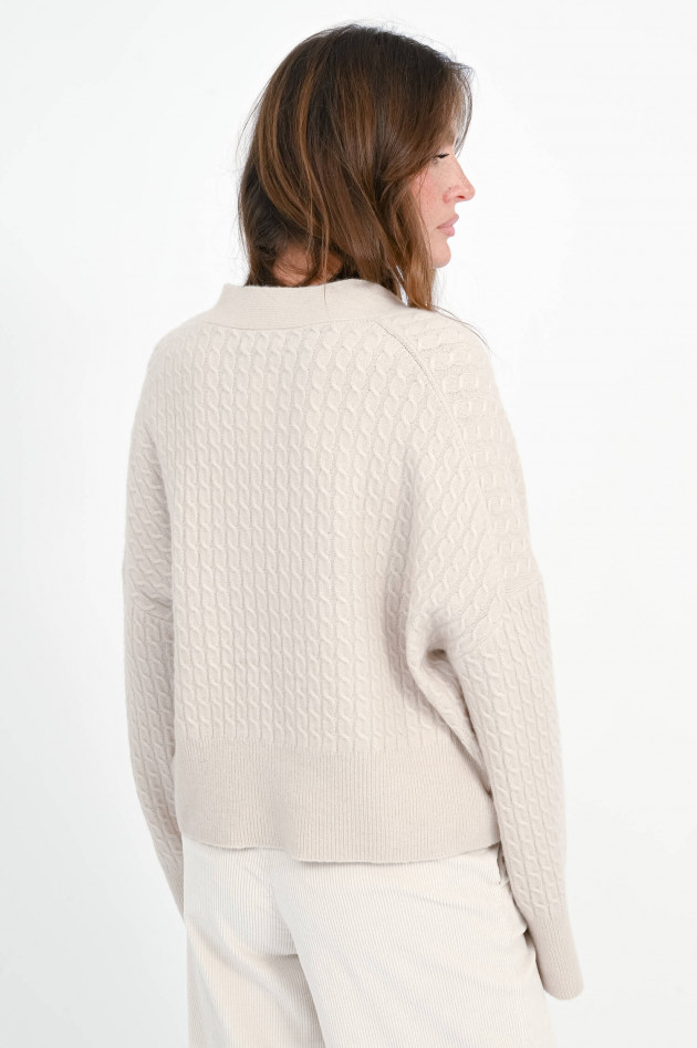 I Heart  Strickjacke mit Zopfstrick in Beige