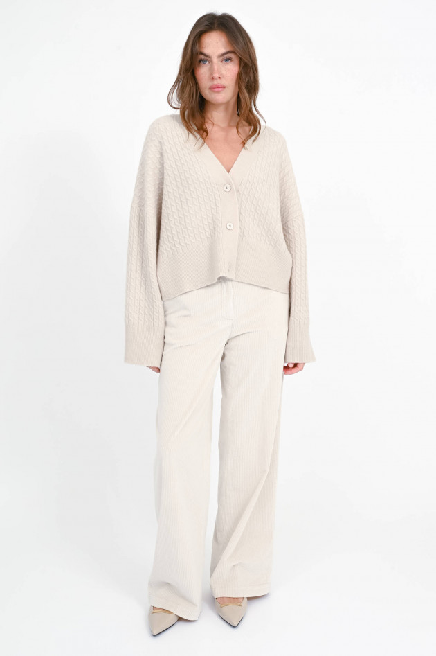 I Heart  Strickjacke mit Zopfstrick in Beige