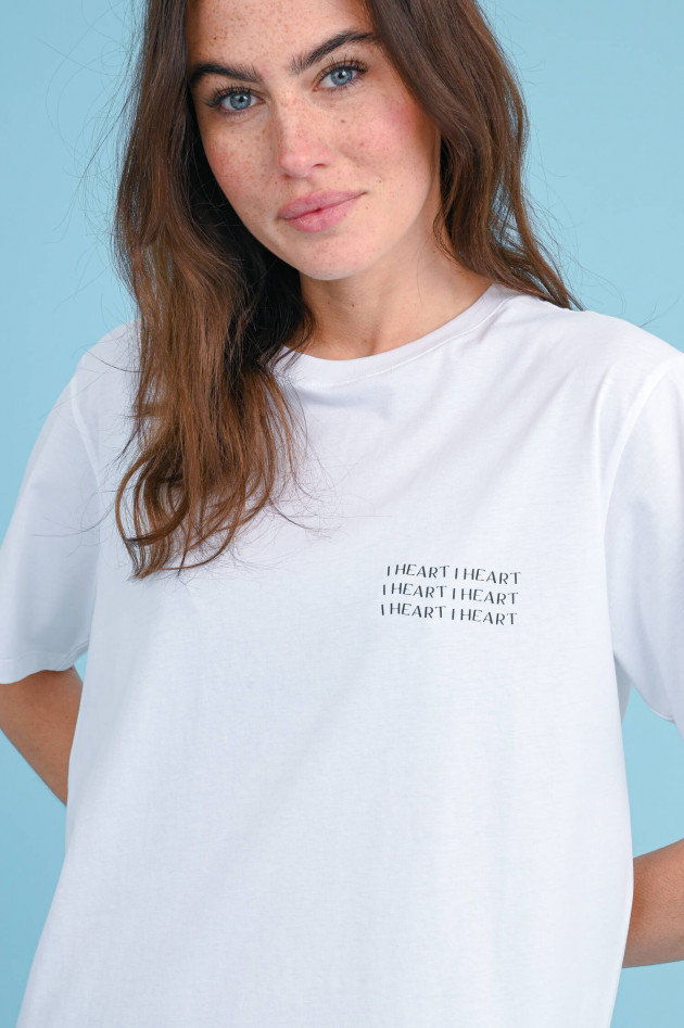 I Heart  T-Shirt mit Label-Print in Weiß