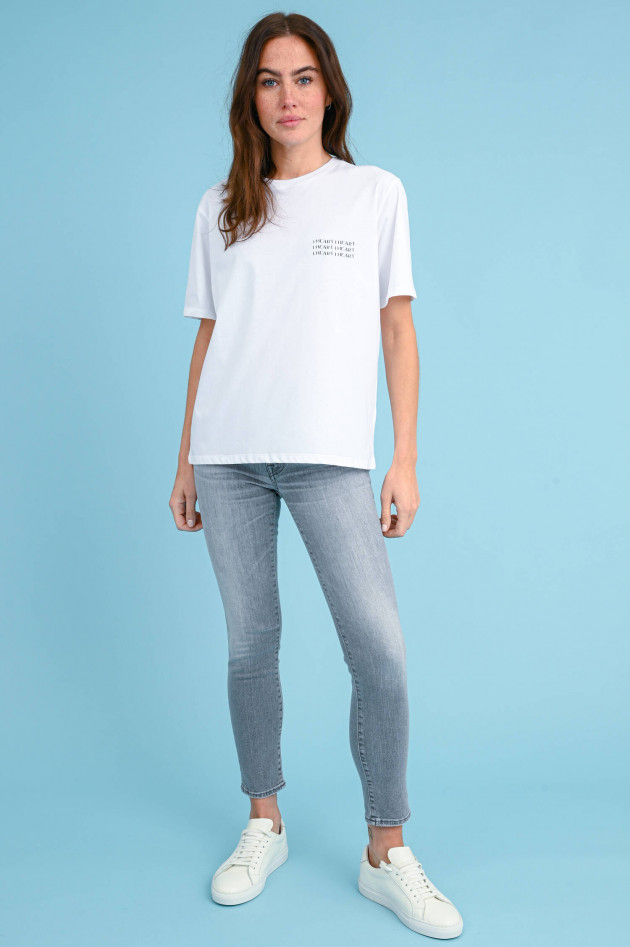I Heart  T-Shirt mit Label-Print in Weiß