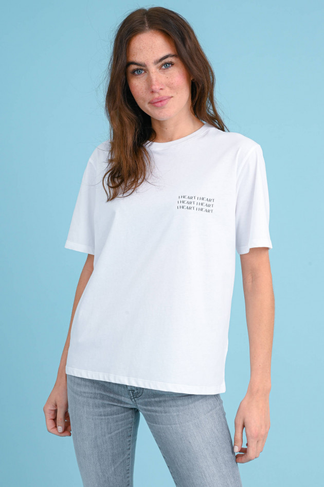 I Heart  T-Shirt mit Label-Print in Weiß