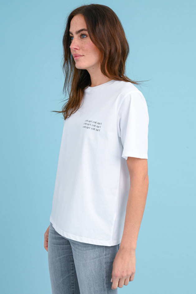 I Heart  T-Shirt mit Label-Print in Weiß