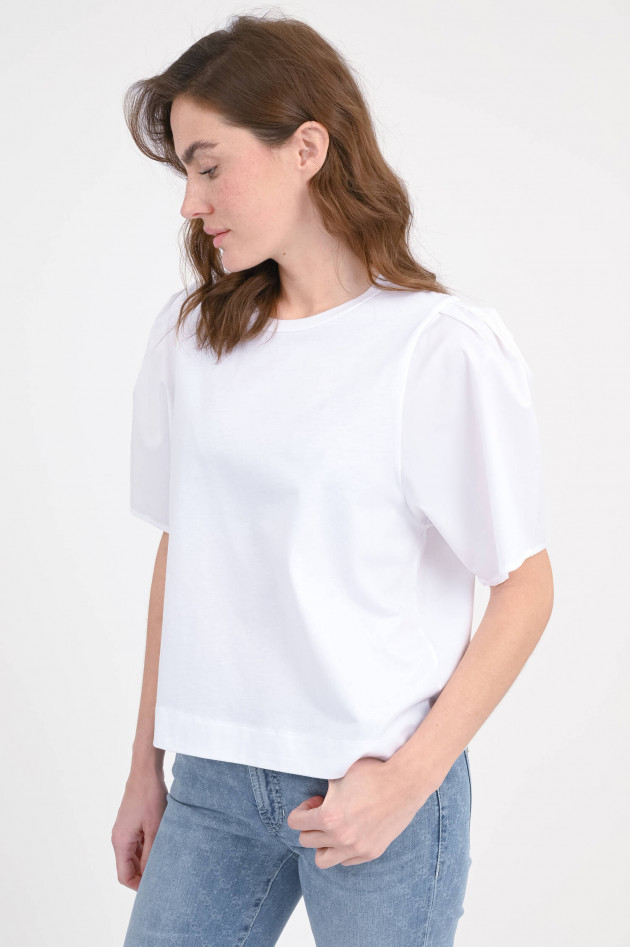 I Heart  Oversize T-Shirt mit Kontrastmaterial in Weiß