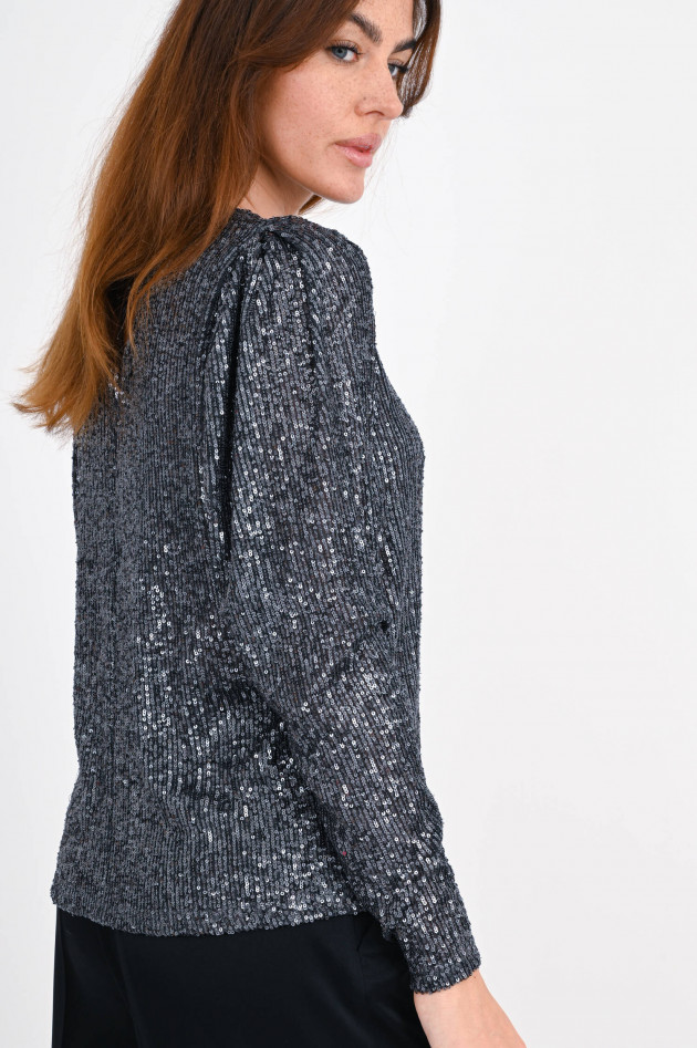 I Heart  Langarm Pailettenshirt SAMANTHA in Anthrazit