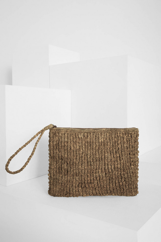 Ibeliv Geflochtene Clutch CLUB in Walnuss