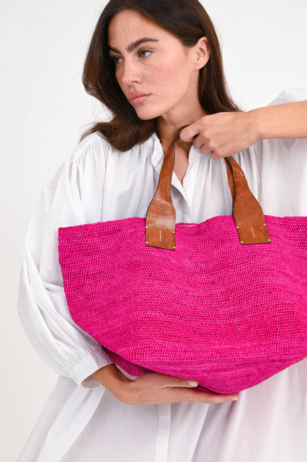 Ibeliv Shopper TOKYO mit Lederriemen in Fuchsia