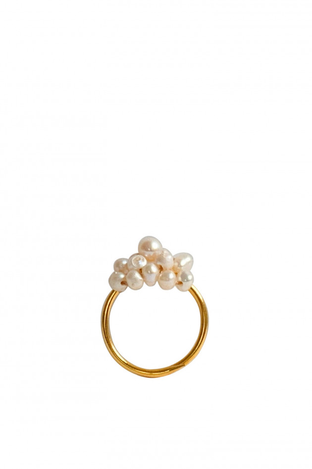 IBU Jewels Ring PEARL BUNCH mit Perlenbündel in Gold/Weiß