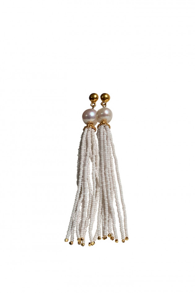 IBU Jewels Ohrstecker LILY mit Perlenketten in Weiß/Gold