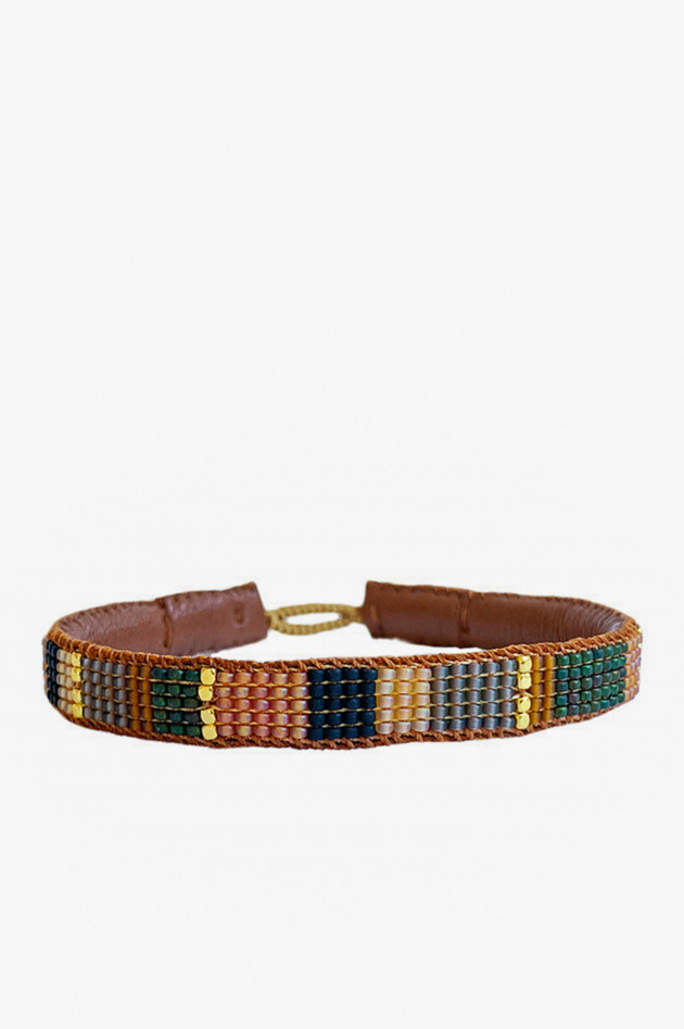 IBU Jewels Geknüpftes Perlenarmband MULTI BLOCK in Multicolor