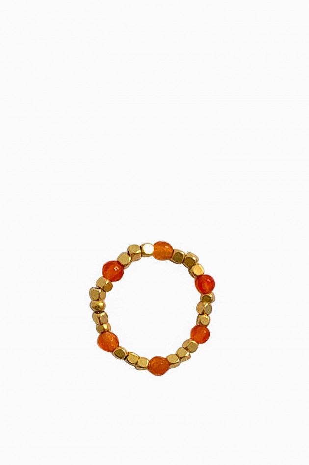 IBU Jewels Stretch-Ring BOLD CARNELIAN in Gold/Orange