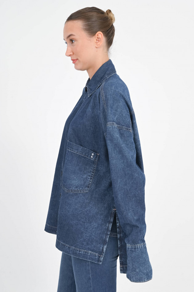 Icon Denim Oversized Jeanshemd RENA in Mittelblau