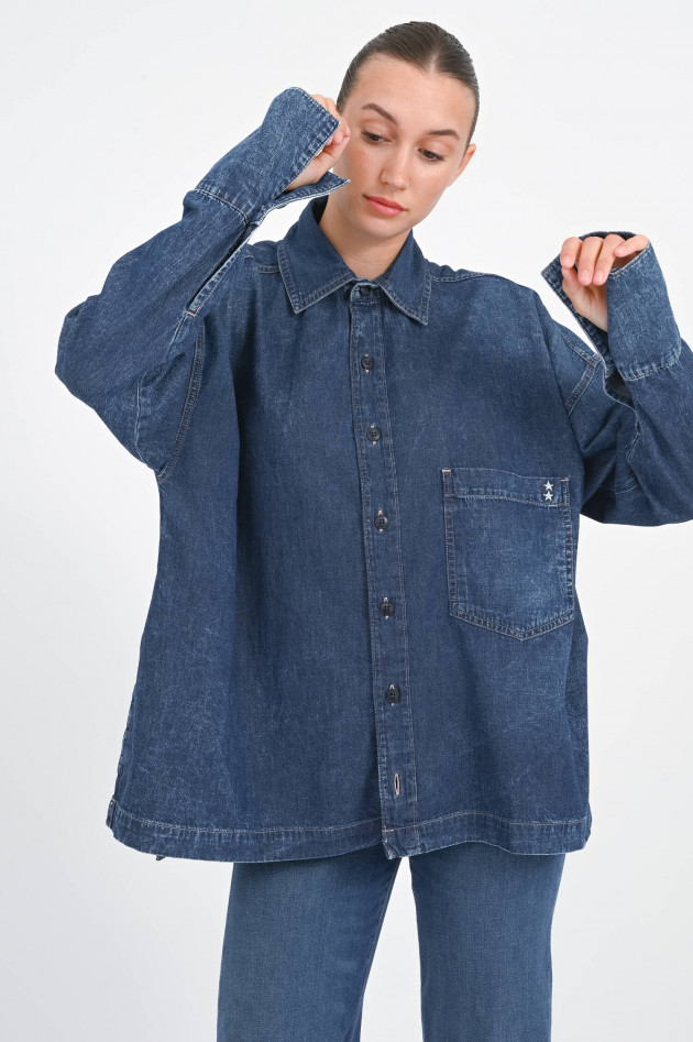 Icon Denim Oversized Jeanshemd RENA in Mittelblau