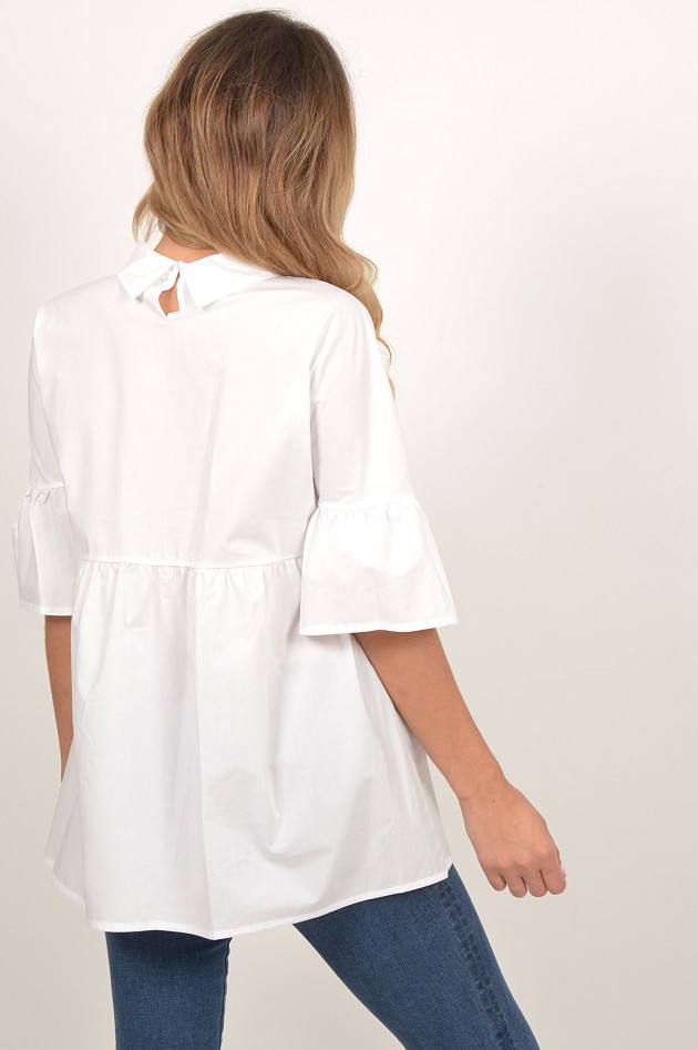 Il Vento & La Seta Bluse aus Baumwolle in Weiß