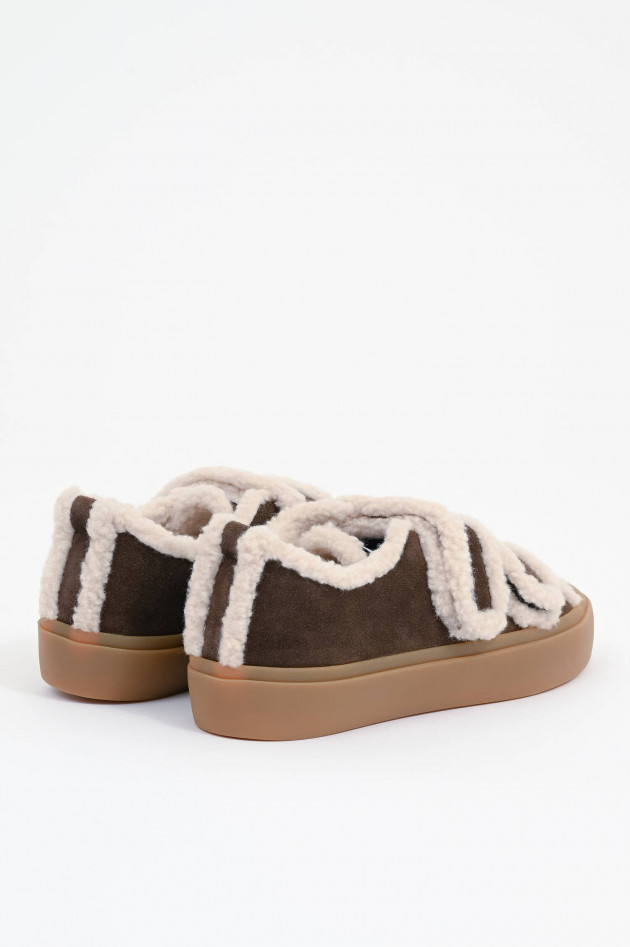 Inuikii Sherling Sneaker in Braun/Creme