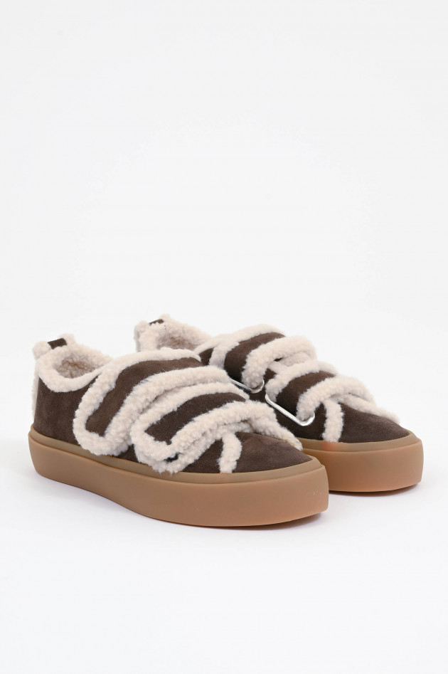 Inuikii Sherling Sneaker in Braun/Creme