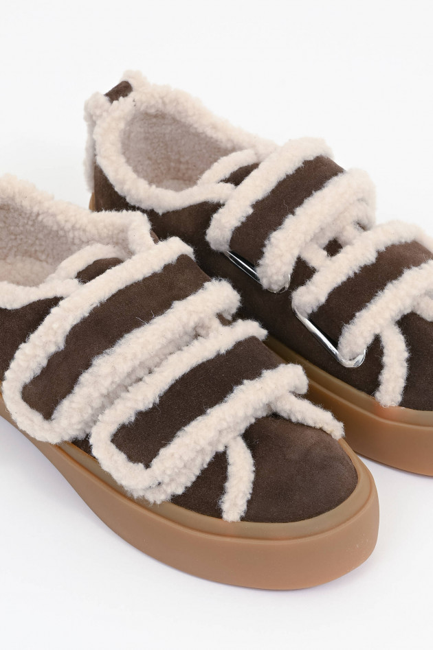 Inuikii Sherling Sneaker in Braun/Creme