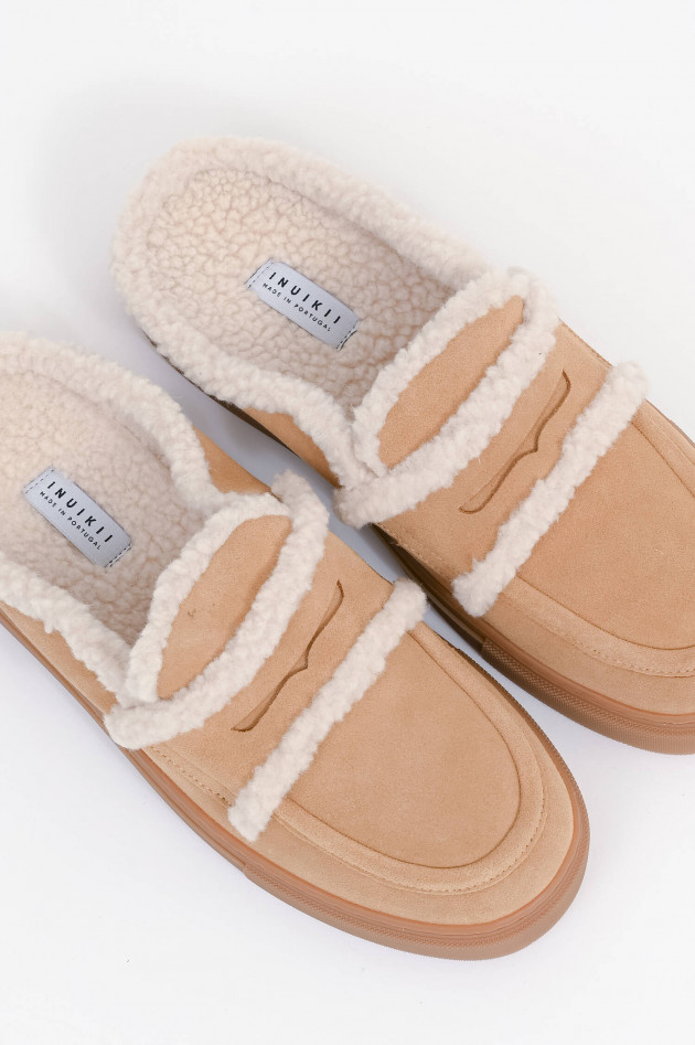 Inuikii Shearling Mules in Sand