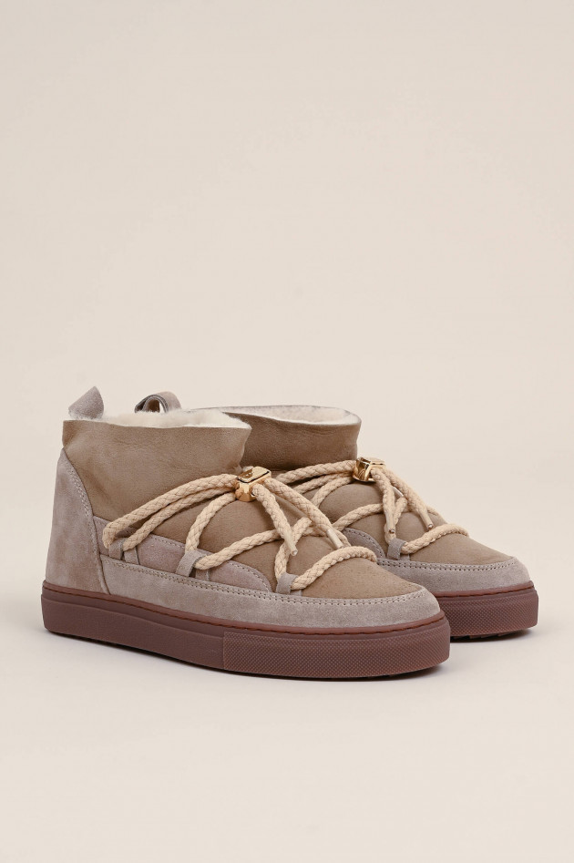 Inuikii Lammfell-Boot CLASSIC LOW in Taupe