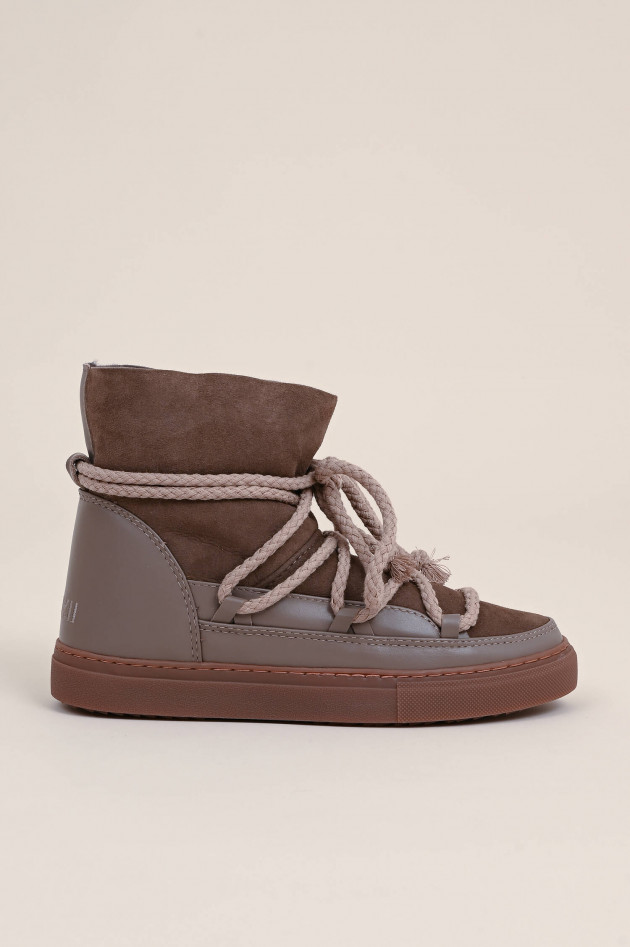 Inuikii Lammfell-Boots CLASSIC aus Veloursleder in Taupe