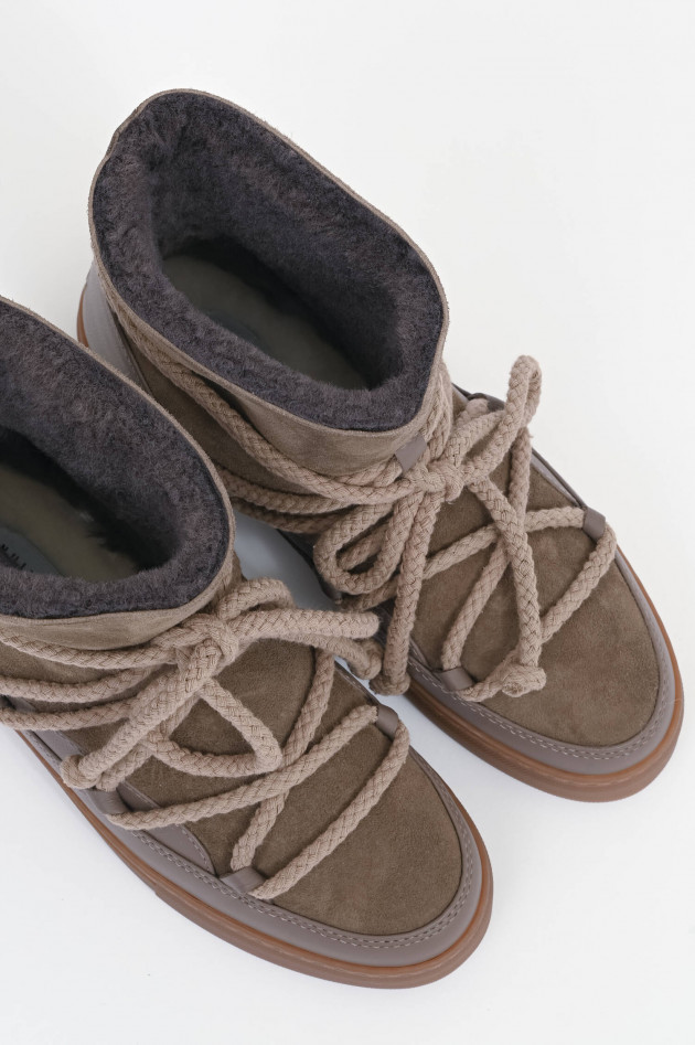 Inuikii Lammfell-Boots CLASSIC aus Veloursleder in Taupe