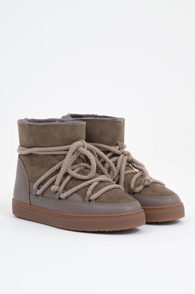 Inuikii Lammfell-Boots CLASSIC aus Veloursleder in Taupe