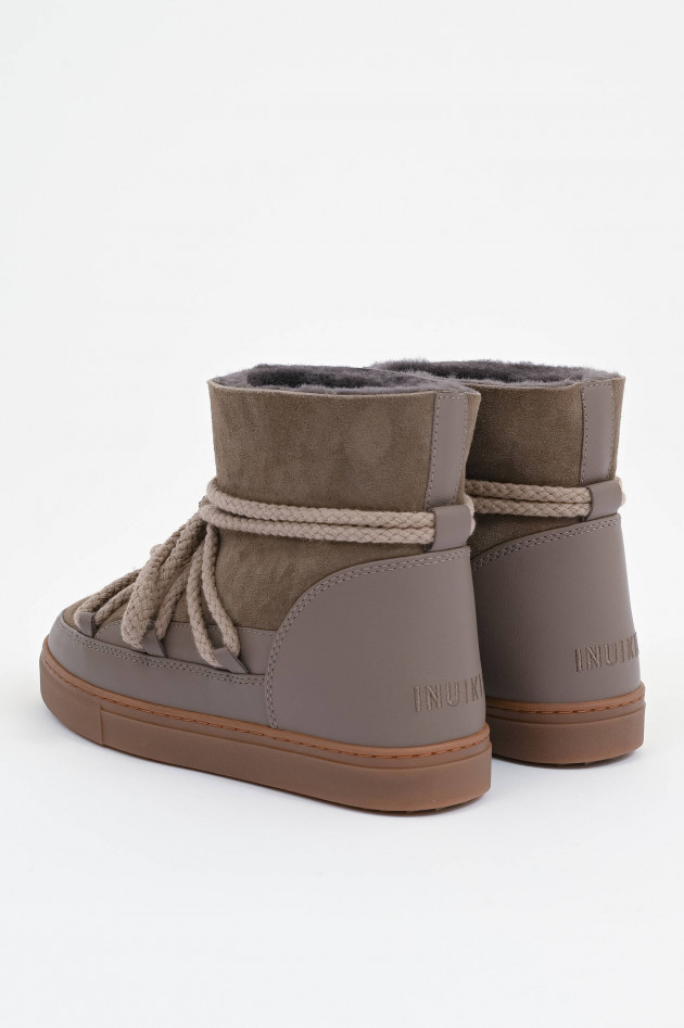 Inuikii Lammfell-Boots CLASSIC aus Veloursleder in Taupe
