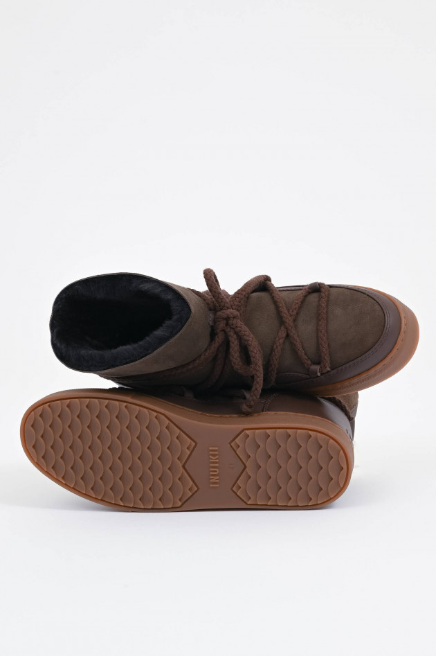 Inuikii Lammfell-Boots CLASSIC aus Veloursleder in Brown