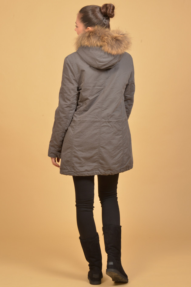 IQ+ Berlin Parka mit Fellbesatz in Grau