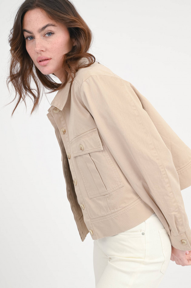 IQ Studio Boxy Baumwoll-Jacke in Beige