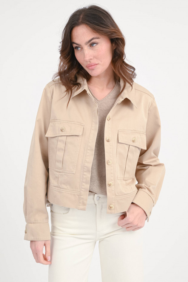 IQ Studio Boxy Baumwoll-Jacke in Beige