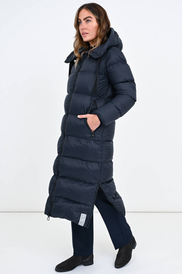 IQ Studio Maxi-Daunenmantel mit Kapuze in Navy