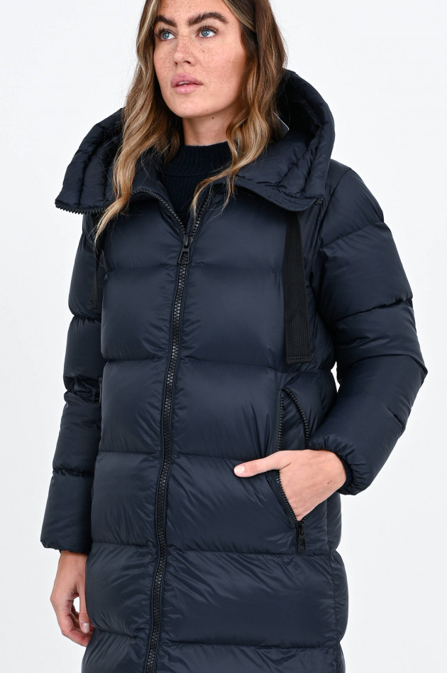 IQ Studio Maxi-Daunenmantel mit Kapuze in Navy