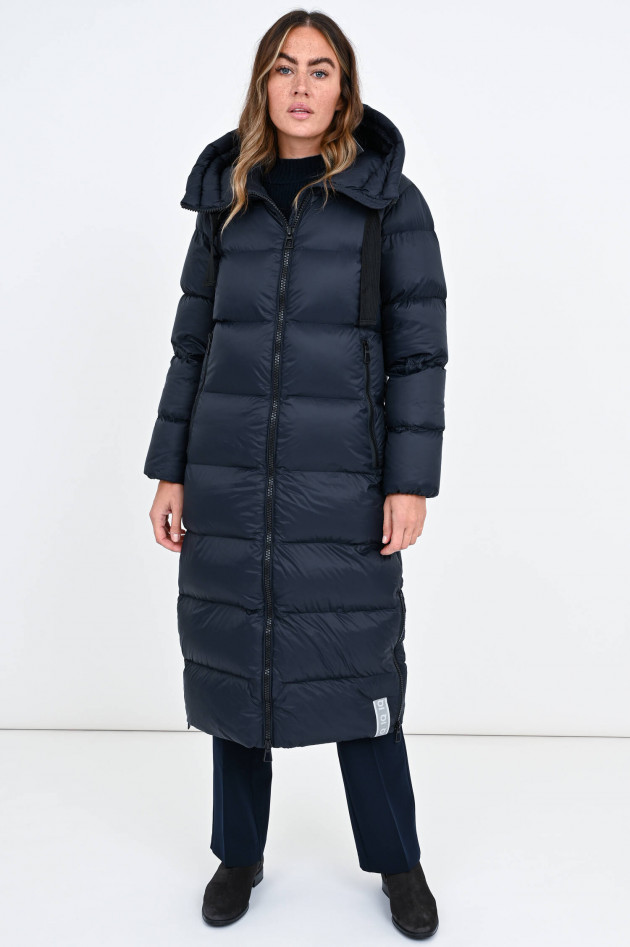 IQ Studio Maxi-Daunenmantel mit Kapuze in Navy
