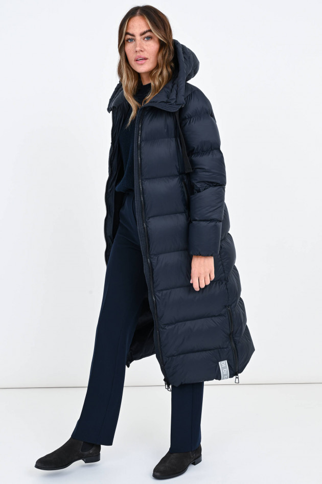 IQ Studio Maxi-Daunenmantel mit Kapuze in Navy