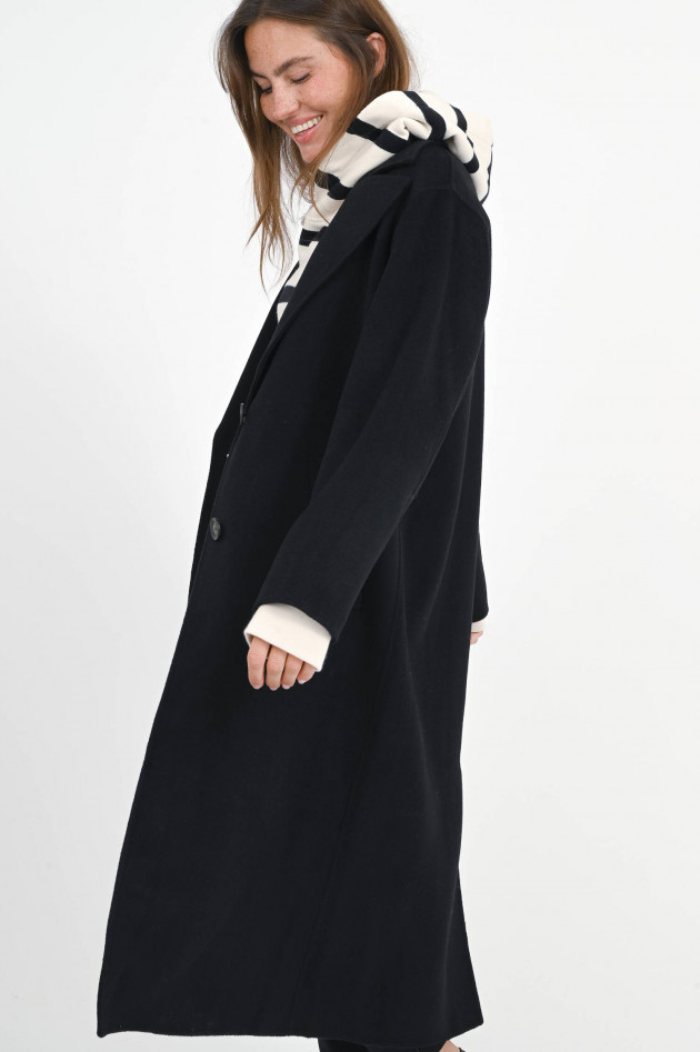 IQ Studio Maxi-Wollmantel in Schwarz