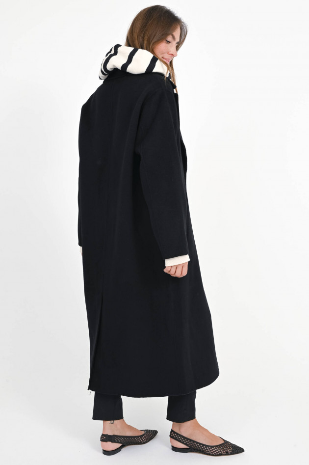 IQ Studio Maxi-Wollmantel in Schwarz