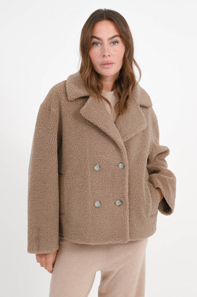 IQ Studio Teddyjacke in Stone Brown