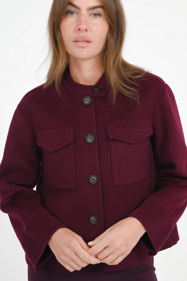IQ Studio Wolljacke mit Pattentaschen in Bordeaux