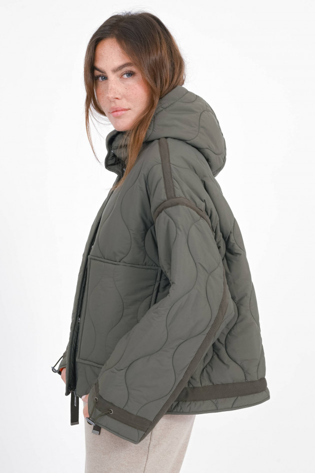 IQ Studio Outdoor Jacke mit Wellen-Stepp-Optik in Forest