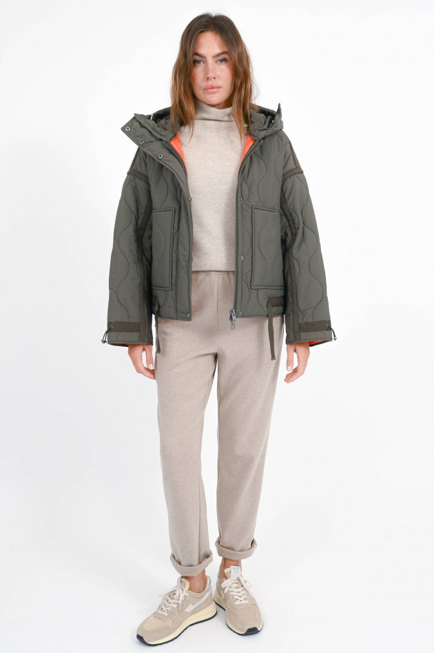 IQ Studio Outdoor Jacke mit Wellen-Stepp-Optik in Forest