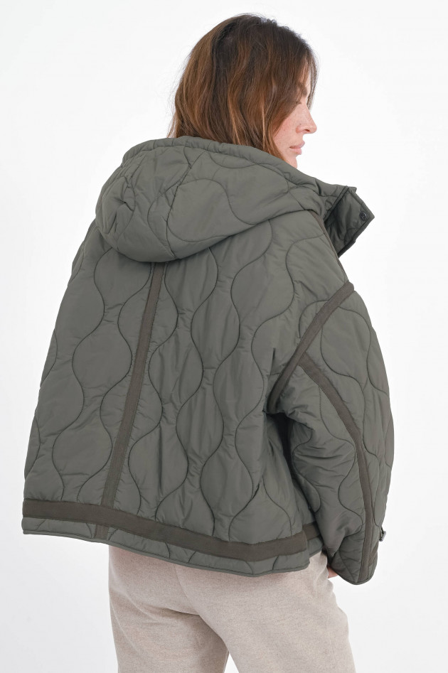 IQ Studio Outdoor Jacke mit Wellen-Stepp-Optik in Forest