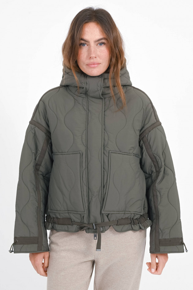 IQ Studio Outdoor Jacke mit Wellen-Stepp-Optik in Forest