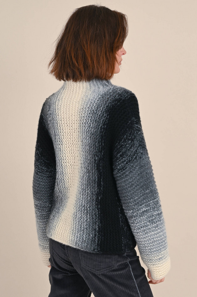 Iris von Arnim  Cashmere-Mix Pullover DARK RAINBOW in Schwarz/Ecru